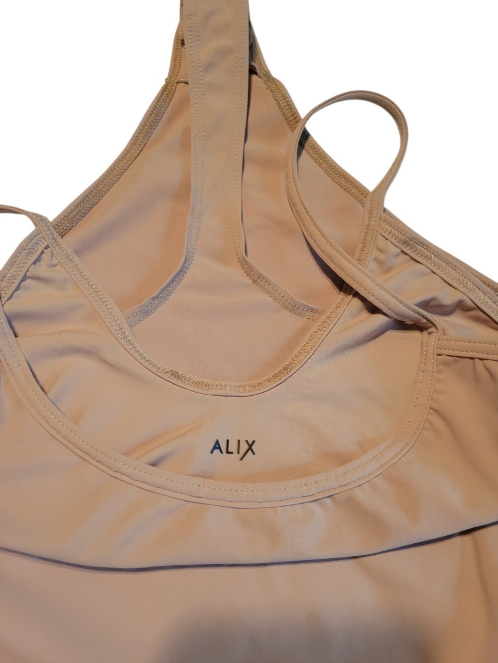 ALIX Thong Bodysuit Caramel Spaghetti Strap Small
